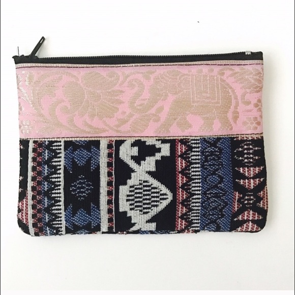 Pink elephant & Aztec Thai clutch - Picture 1 of 2